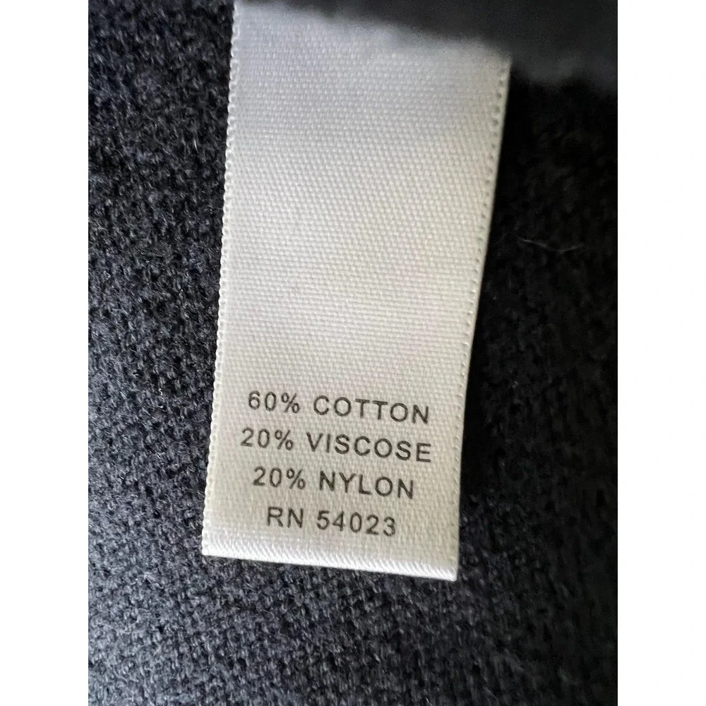 Banana Republic Sweater Mens Medium Black Cotton Blend Full Zip Mock Neck Knit